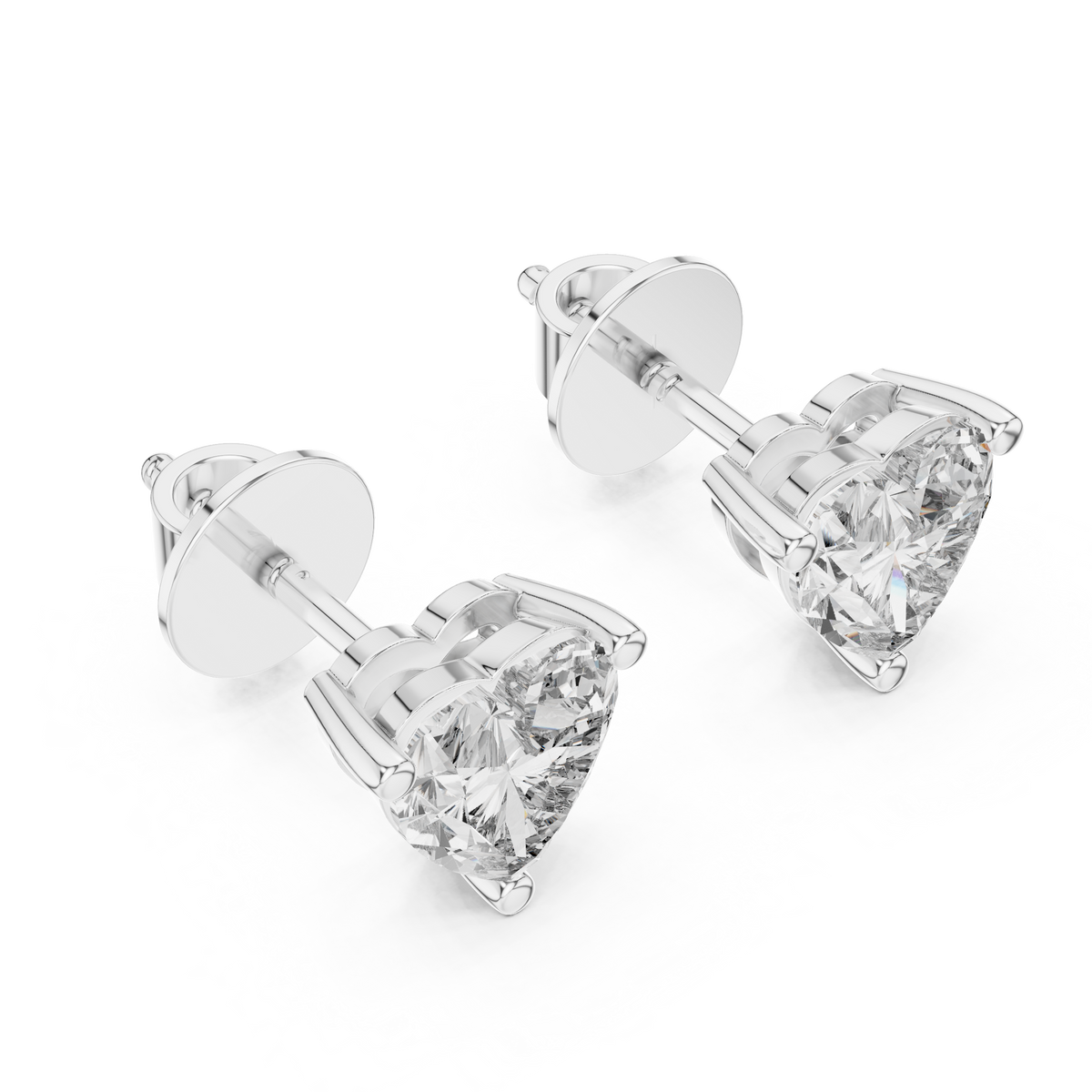 Heart Solitaire Lab-Grown Diamond Stud Earrings