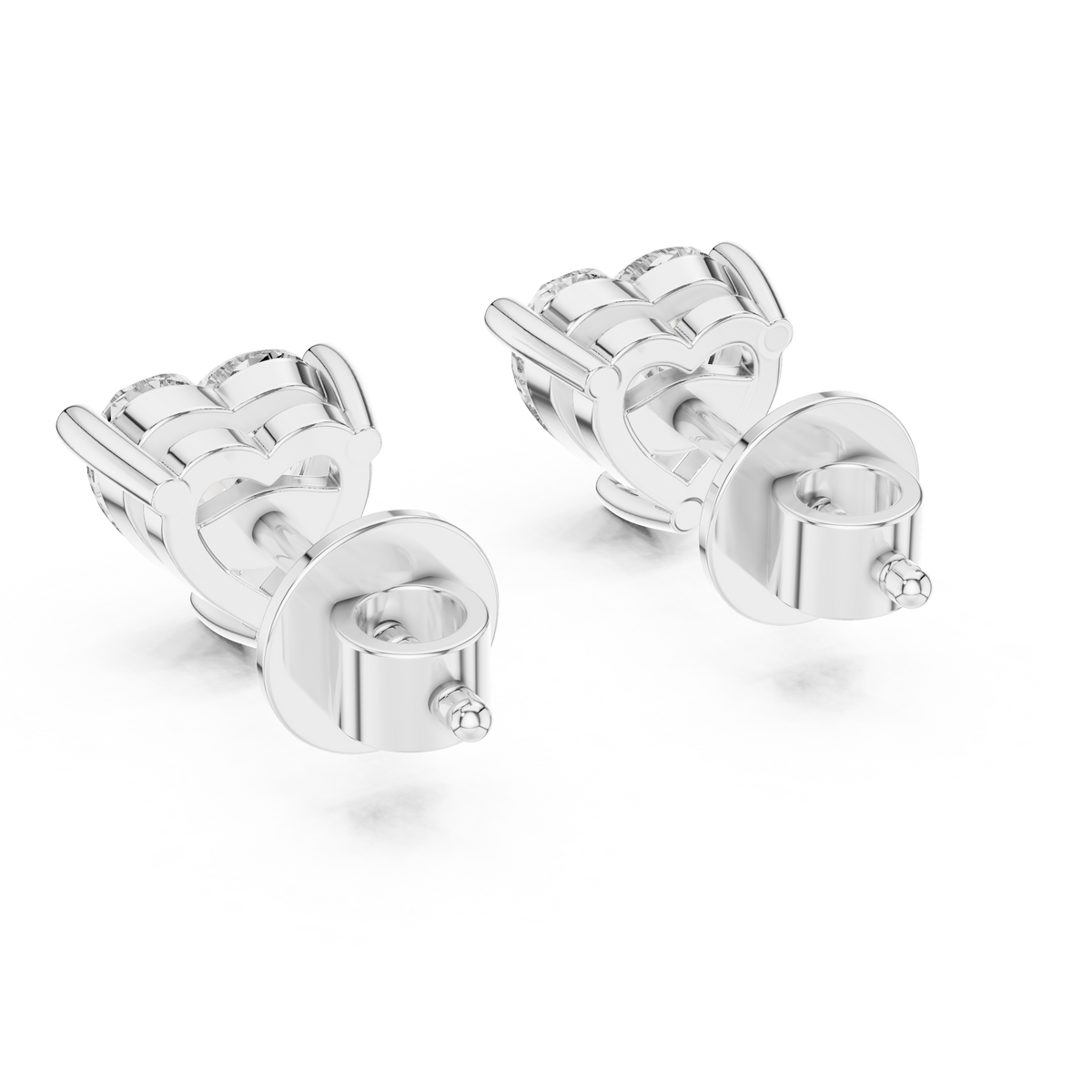 Heart Solitaire Lab-Grown Diamond Stud Earrings