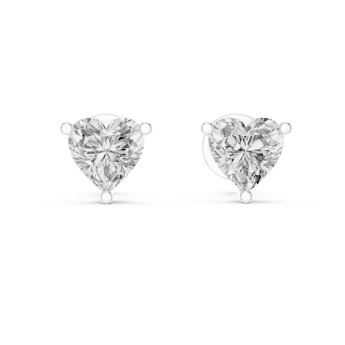 Heart Solitaire Lab-Grown Diamond Stud Earrings