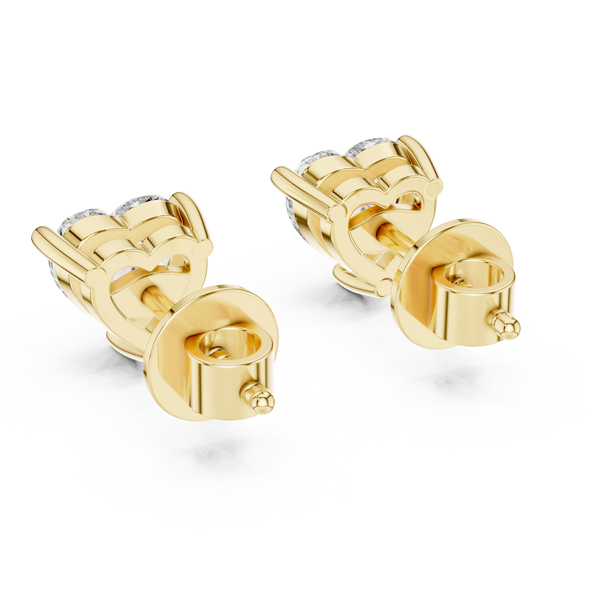 Heart Solitaire Lab-Grown Diamond Stud Earrings