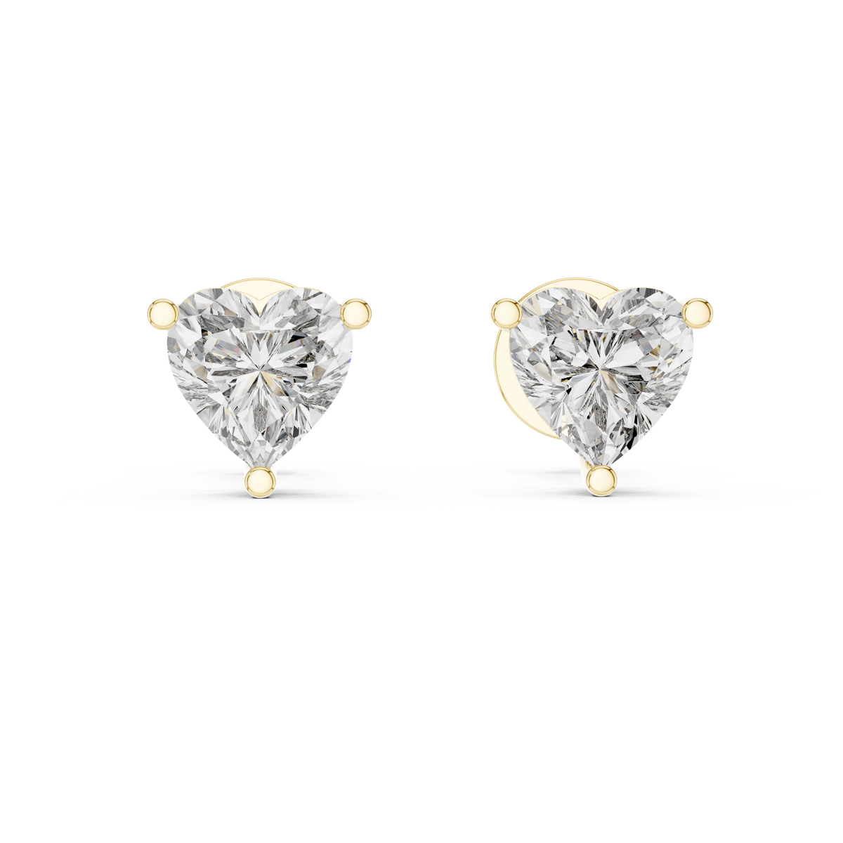 Heart Solitaire Lab-Grown Diamond Stud Earrings