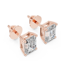 Emerald-Cut Solitaire Lab-Grown Diamond Stud Earrings