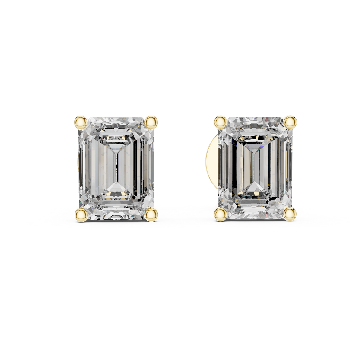 Emerald-Cut Solitaire Lab-Grown Diamond Stud Earrings