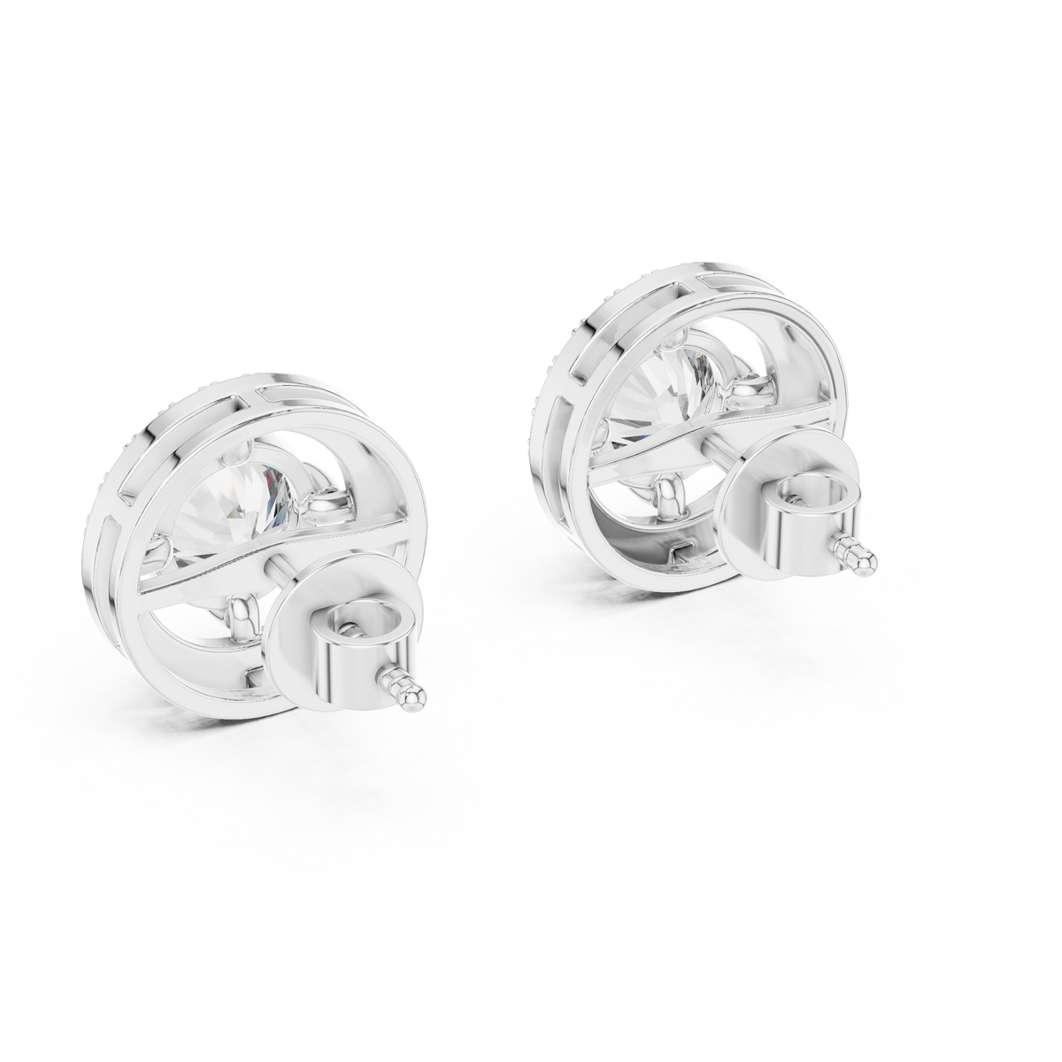 Open Circle Halo Lab-Grown Diamond Stud Earrings