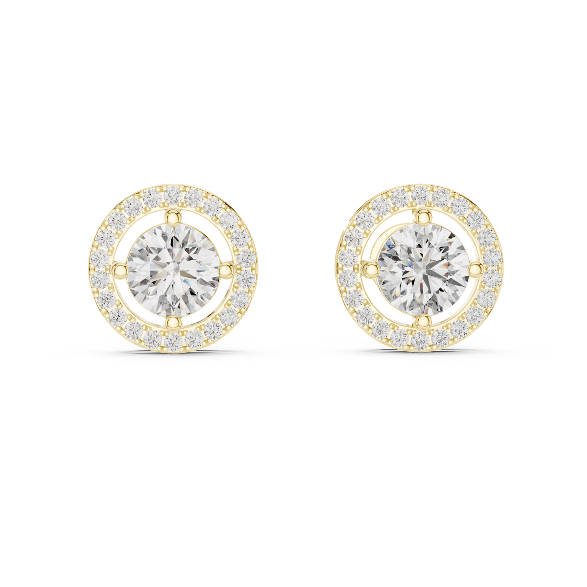 Open Circle Halo Lab-Grown Diamond Stud Earrings