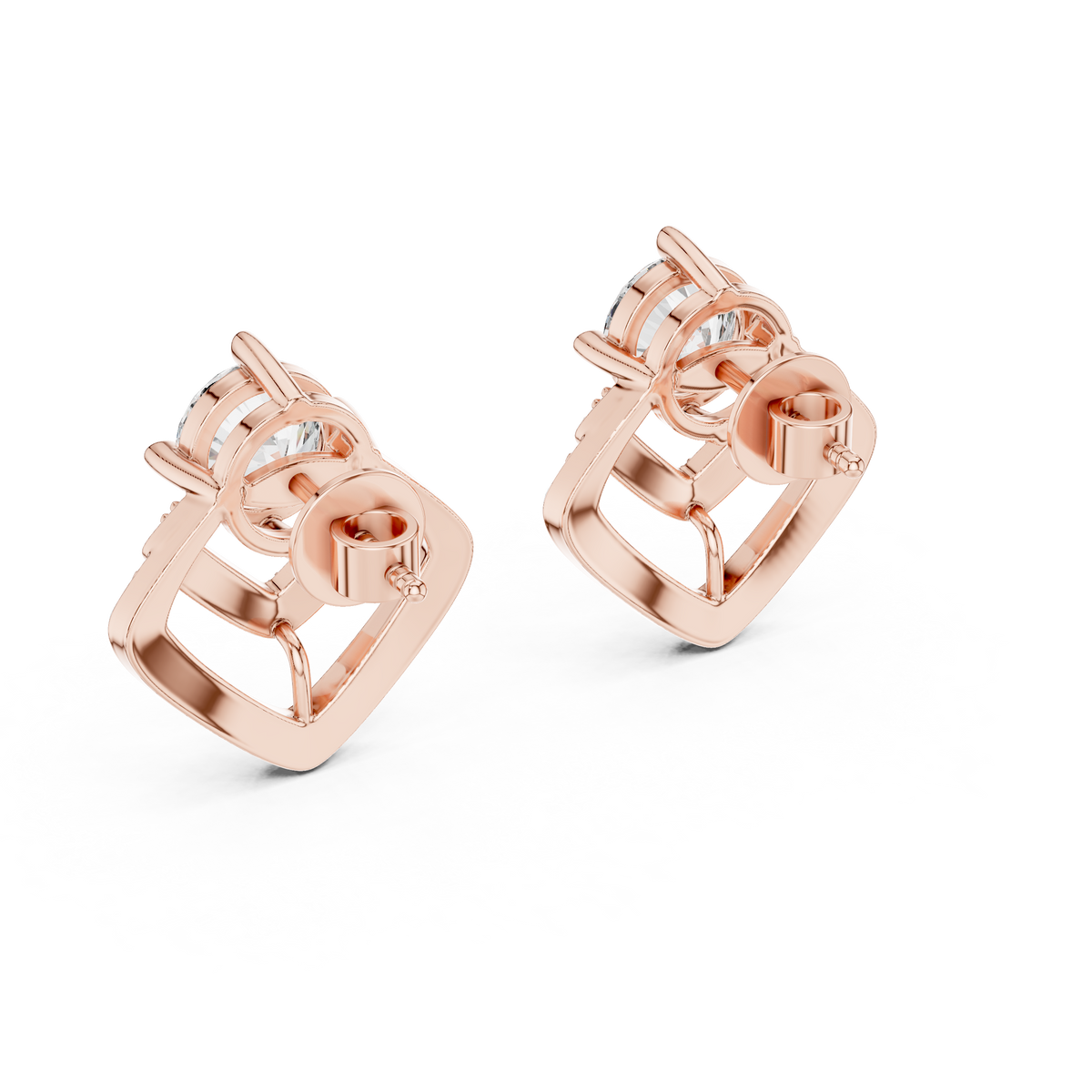 Double Chevron Lab-Grown Diamond Stud Earrings
