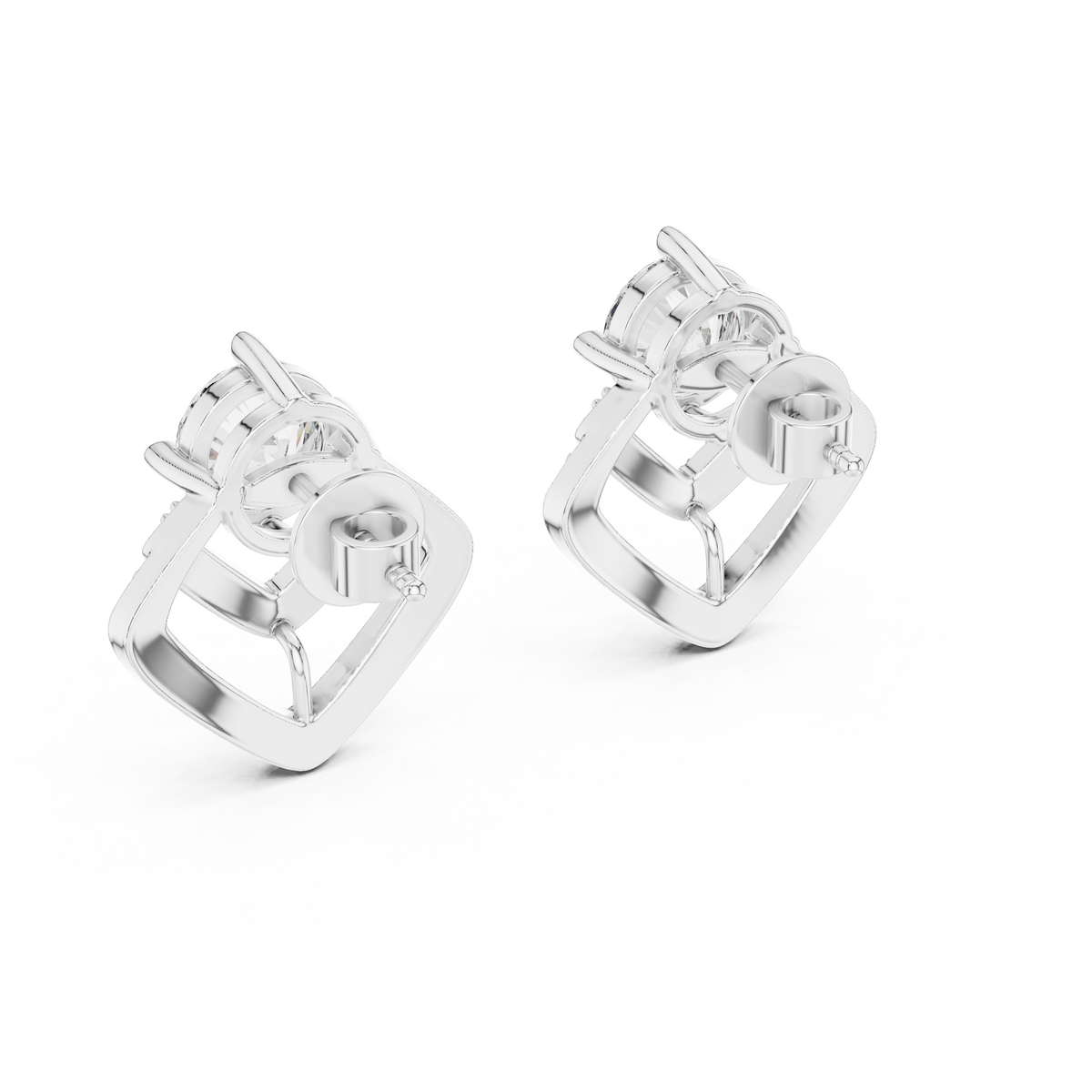 Double Chevron Lab-Grown Diamond Stud Earrings