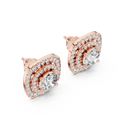 Cushion Double Halo Lab-Grown Diamond Stud Earrings