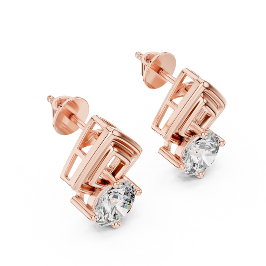 Sculpted Kite Lab-Grown Diamond Stud Earrings