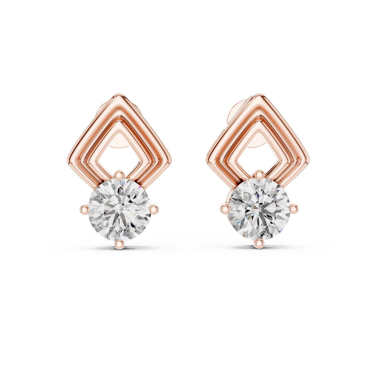Sculpted Kite Lab-Grown Diamond Stud Earrings