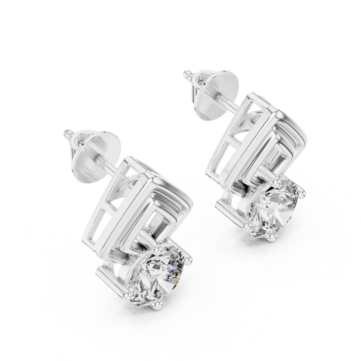 Sculpted Kite Lab-Grown Diamond Stud Earrings