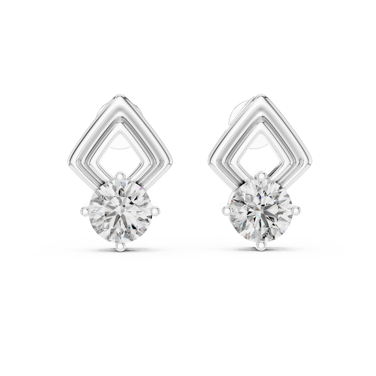 Sculpted Kite Lab-Grown Diamond Stud Earrings