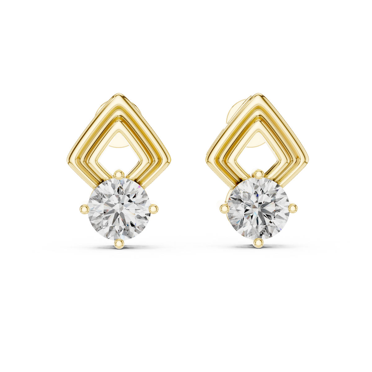 Sculpted Kite Lab-Grown Diamond Stud Earrings