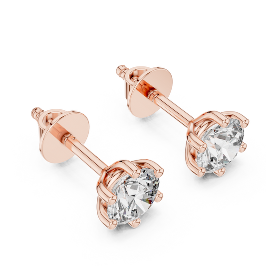 Six-Prong Solitaire Lab-Grown Diamond Stud Earrings