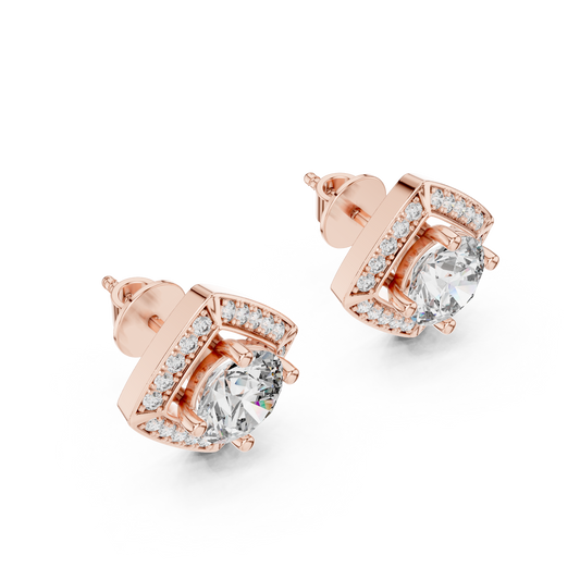 Kite Halo Lab-Grown Diamond Stud Earrings