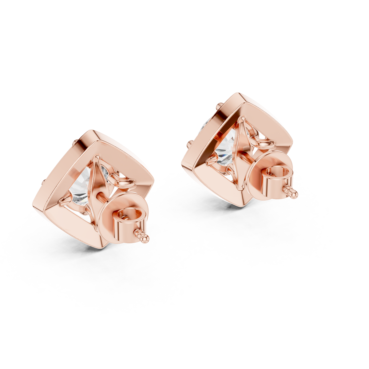 Kite Halo Lab-Grown Diamond Stud Earrings