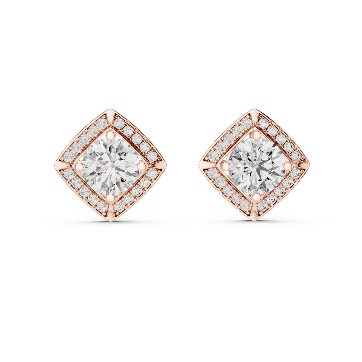 Kite Halo Lab-Grown Diamond Stud Earrings