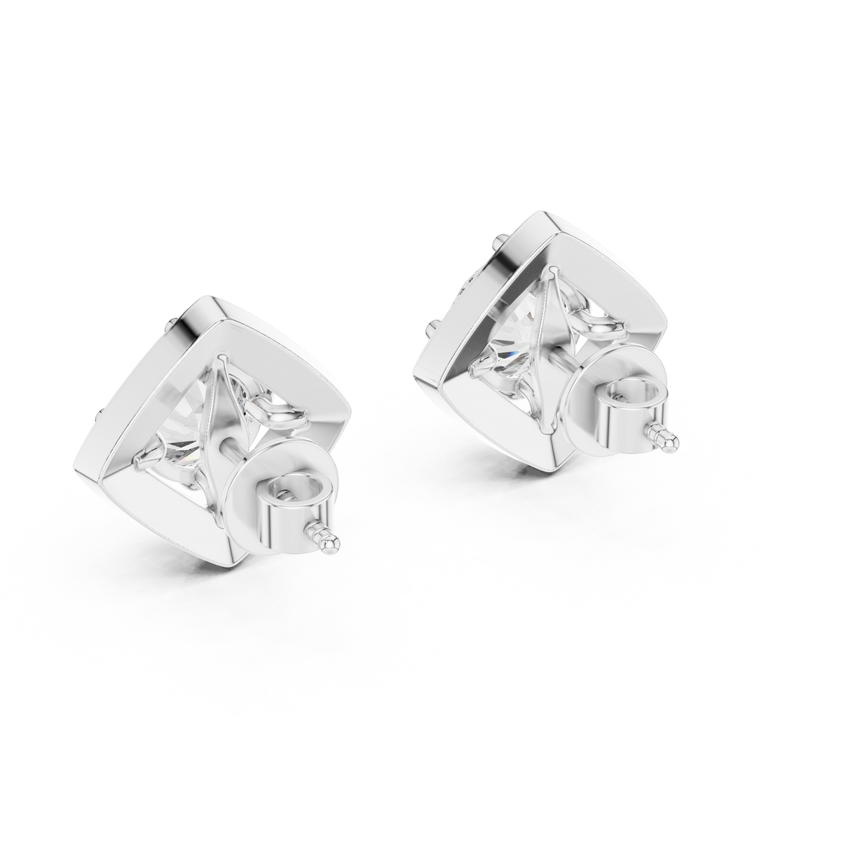Kite Halo Lab-Grown Diamond Stud Earrings