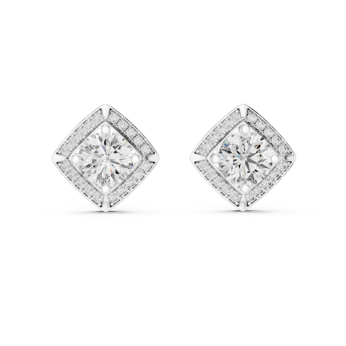 Kite Halo Lab-Grown Diamond Stud Earrings