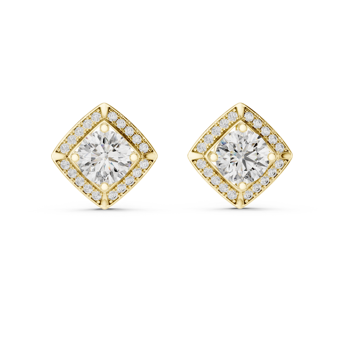 Kite Halo Lab-Grown Diamond Stud Earrings