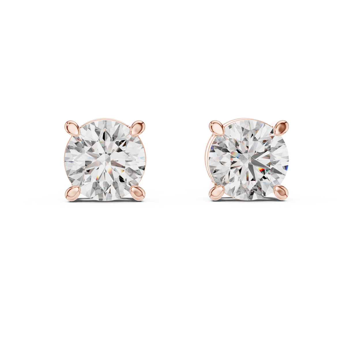 Bold Four-Prong Solitaire Lab-Grown Diamond Stud Earrings