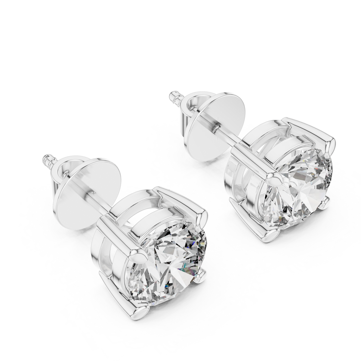 Bold Four-Prong Solitaire Lab-Grown Diamond Stud Earrings