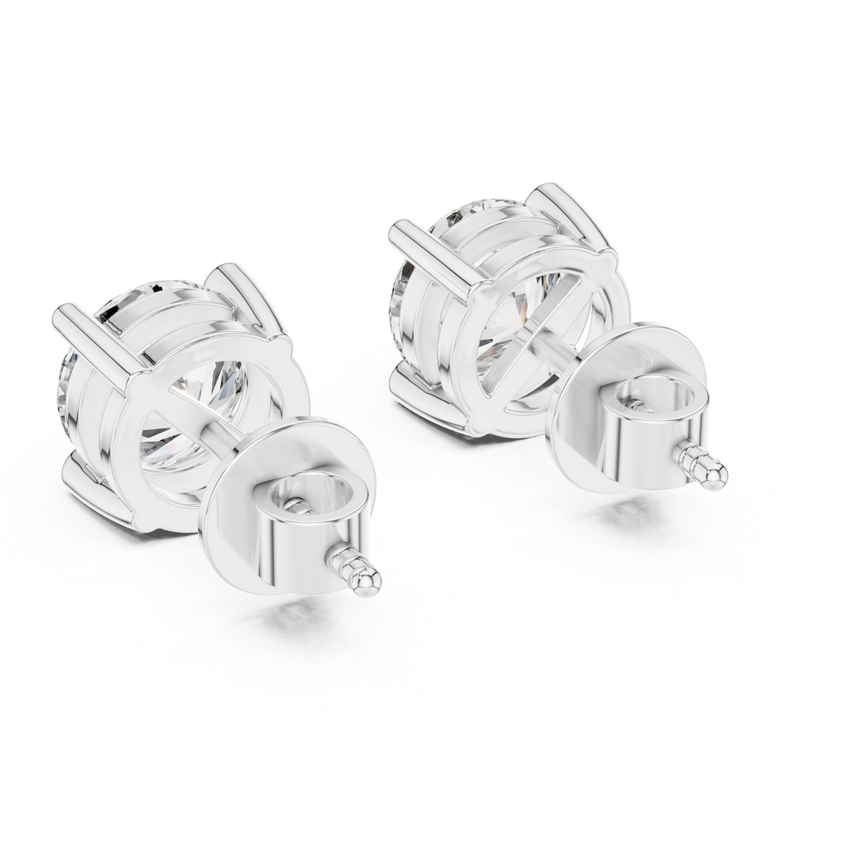 Bold Four-Prong Solitaire Lab-Grown Diamond Stud Earrings