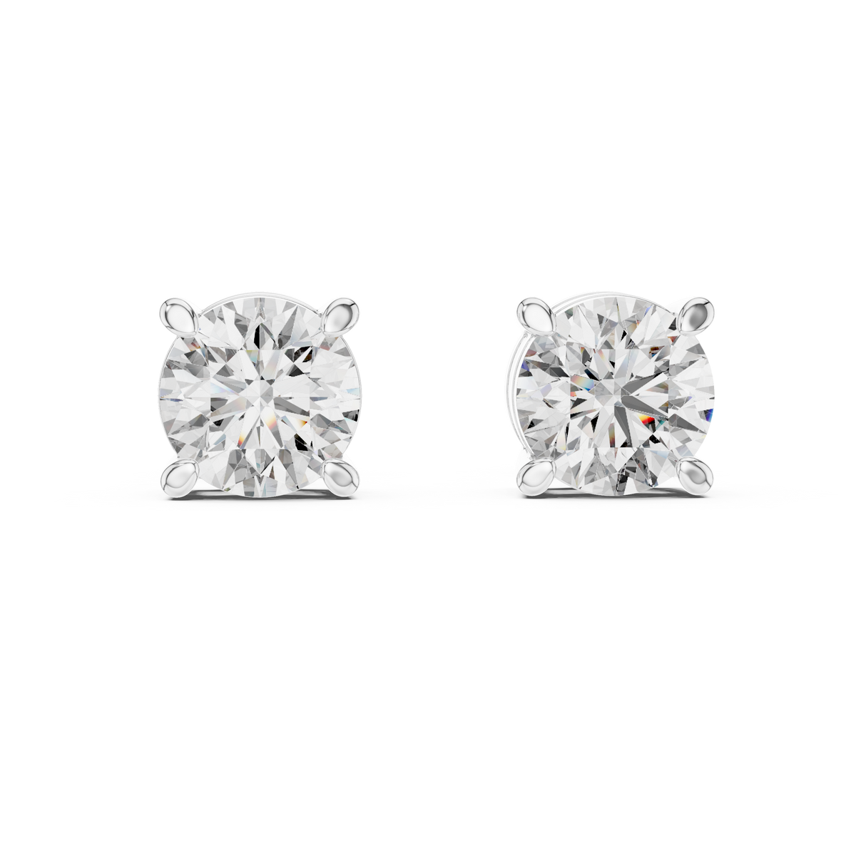 Bold Four-Prong Solitaire Lab-Grown Diamond Stud Earrings