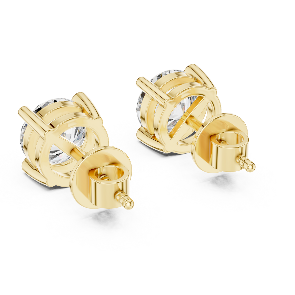 Bold Four-Prong Solitaire Lab-Grown Diamond Stud Earrings