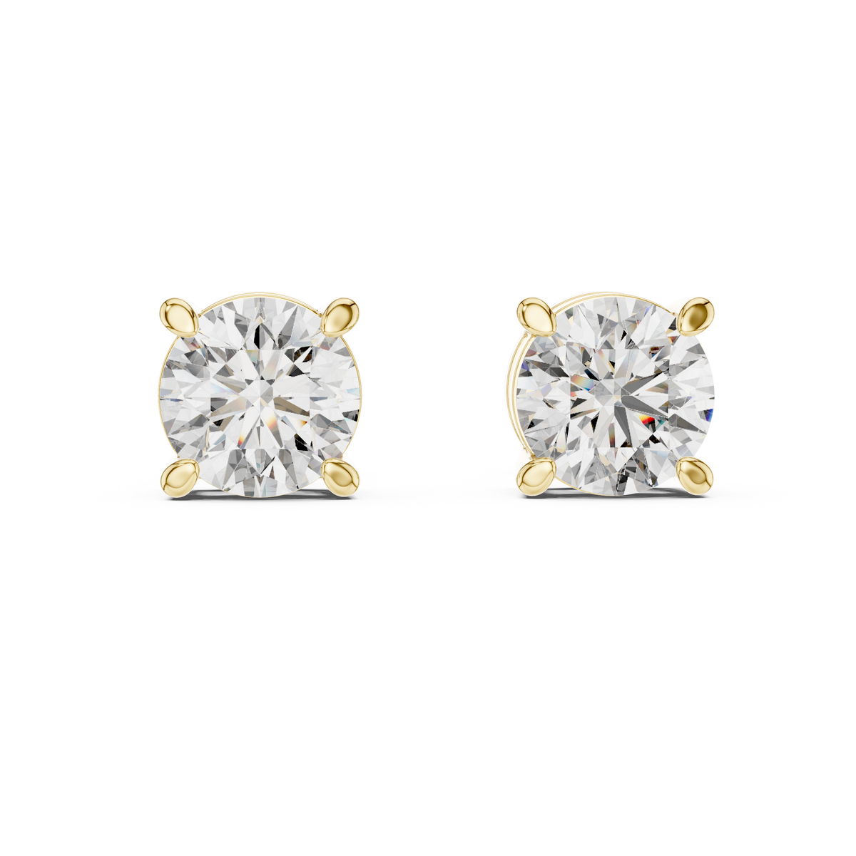 Bold Four-Prong Solitaire Lab-Grown Diamond Stud Earrings