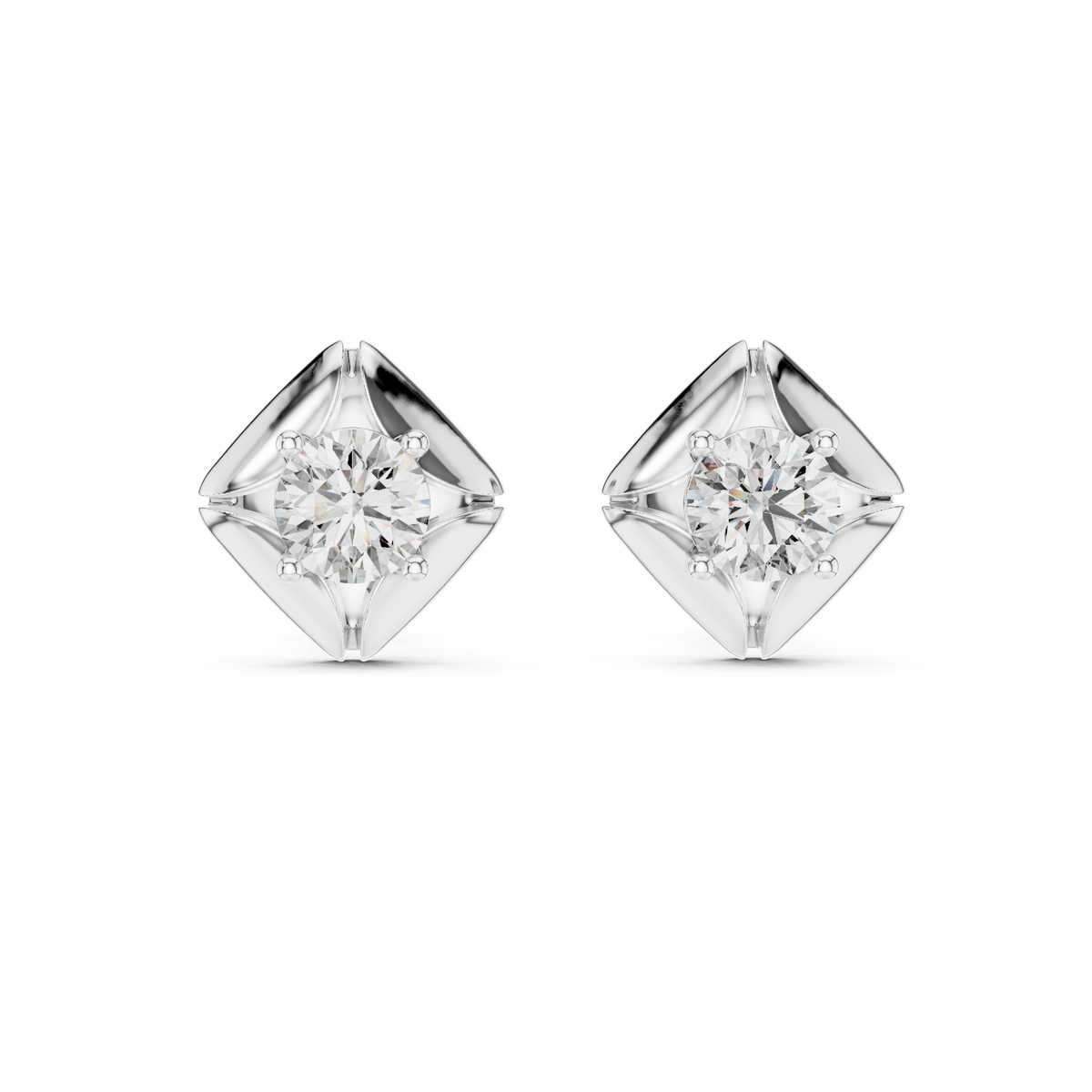 Sculpted Petal Lab-Grown Diamond Stud Earrings