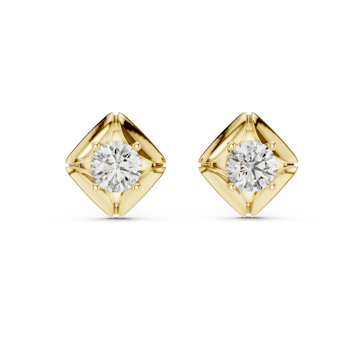 Sculpted Petal Lab-Grown Diamond Stud Earrings