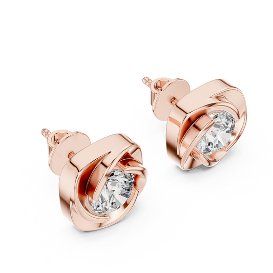 Spiral Bezel Stud Earrings