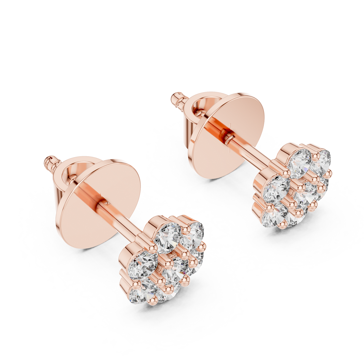 Floral Cluster Lab-Grown Diamond Stud Earrings