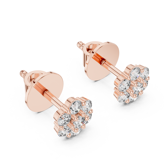 Floral Cluster Lab-Grown Diamond Stud Earrings