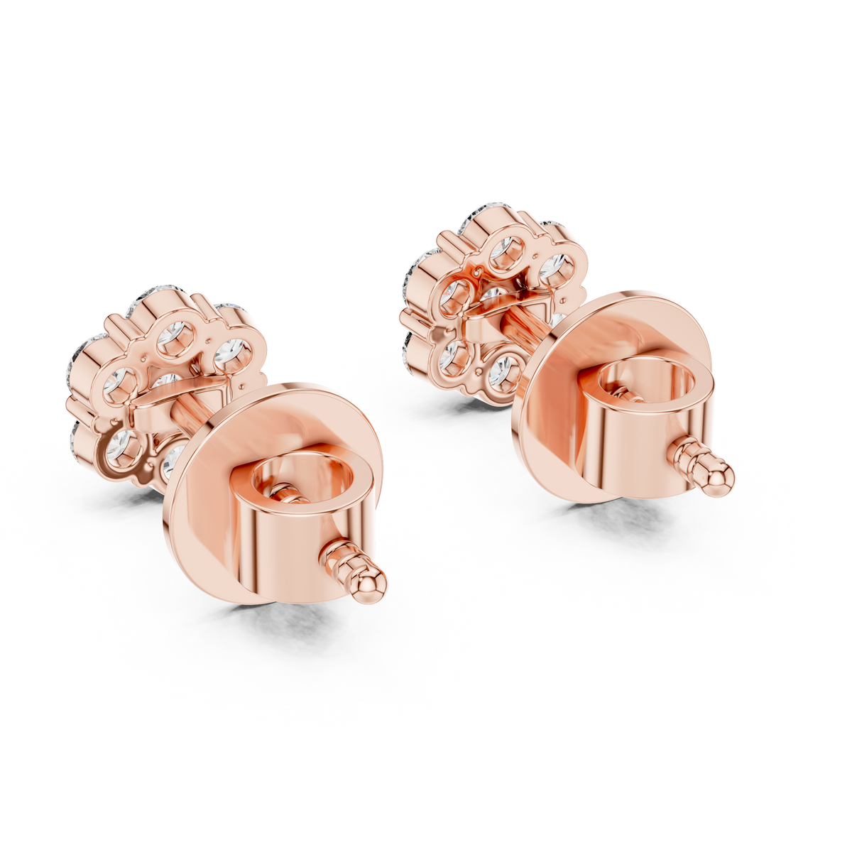 Floral Cluster Lab-Grown Diamond Stud Earrings
