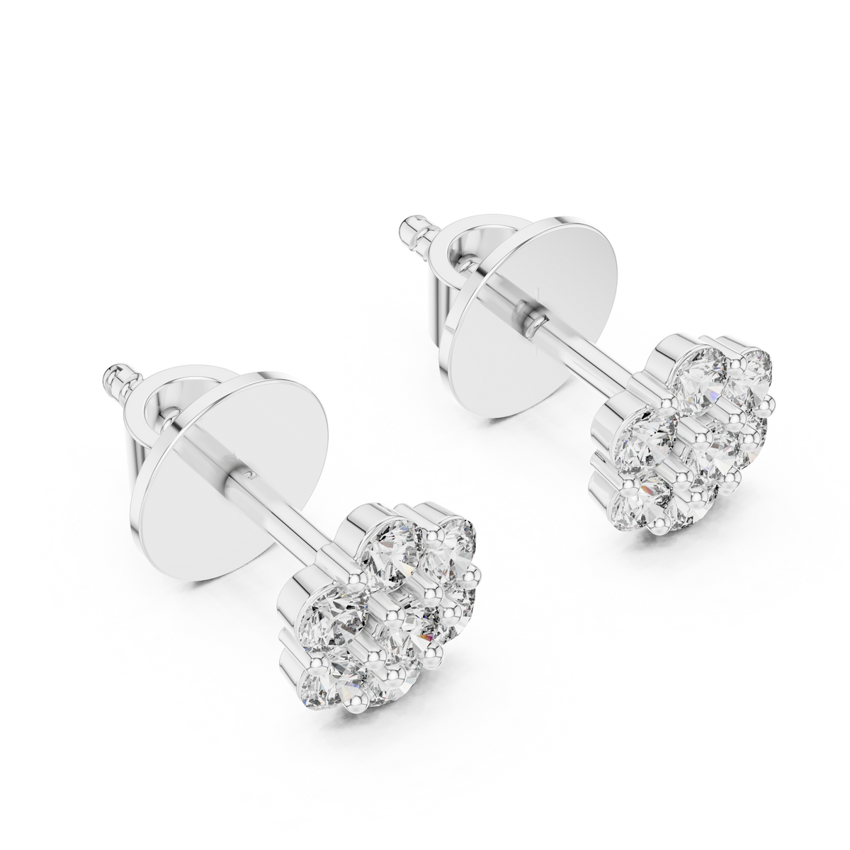 Floral Cluster Lab-Grown Diamond Stud Earrings