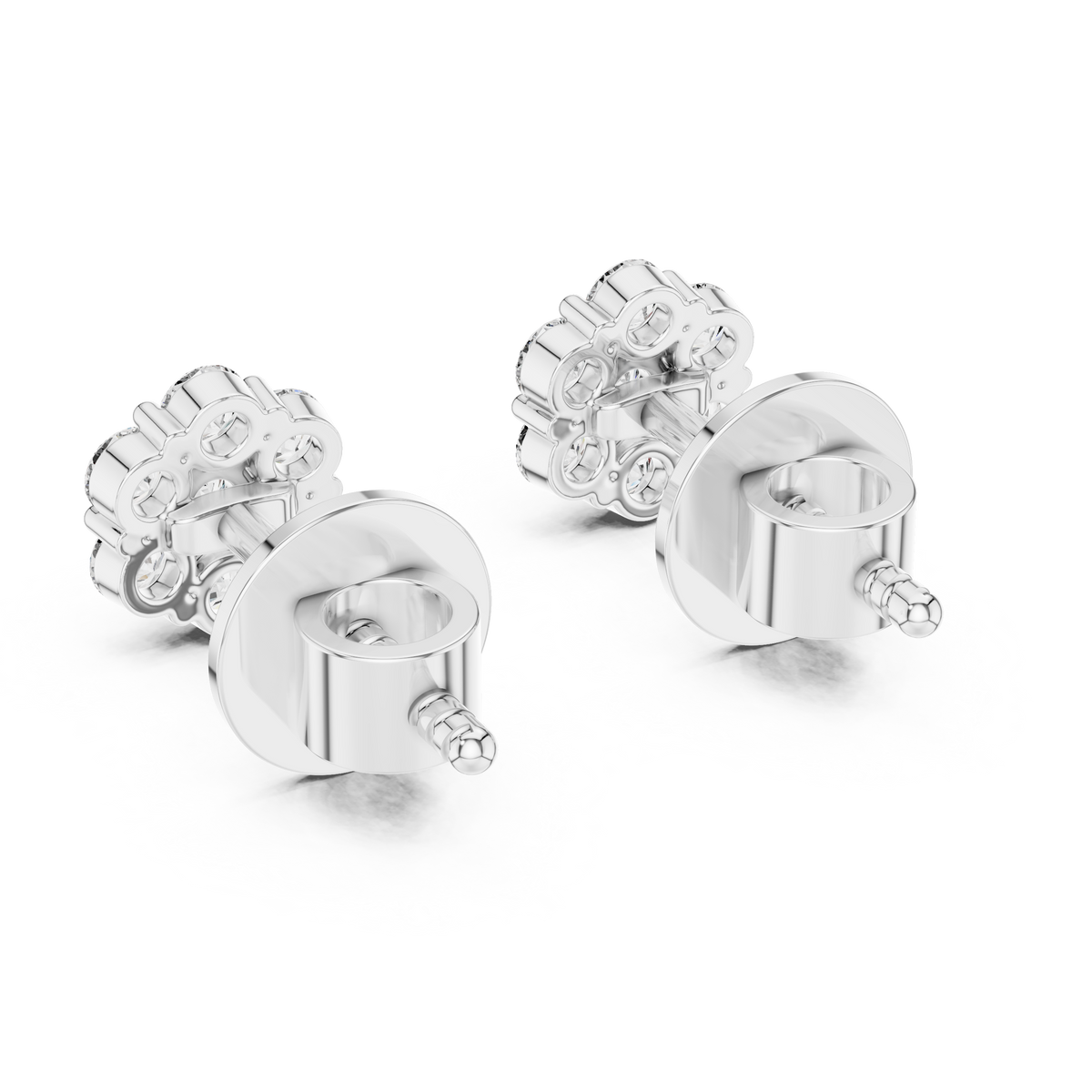 Floral Cluster Lab-Grown Diamond Stud Earrings