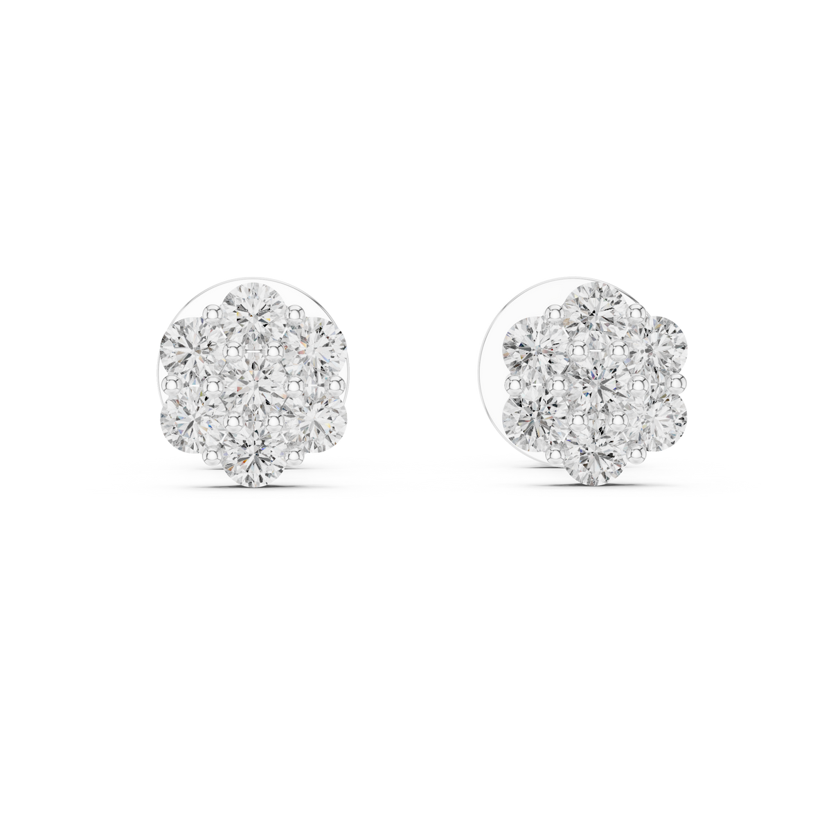 Floral Cluster Lab-Grown Diamond Stud Earrings