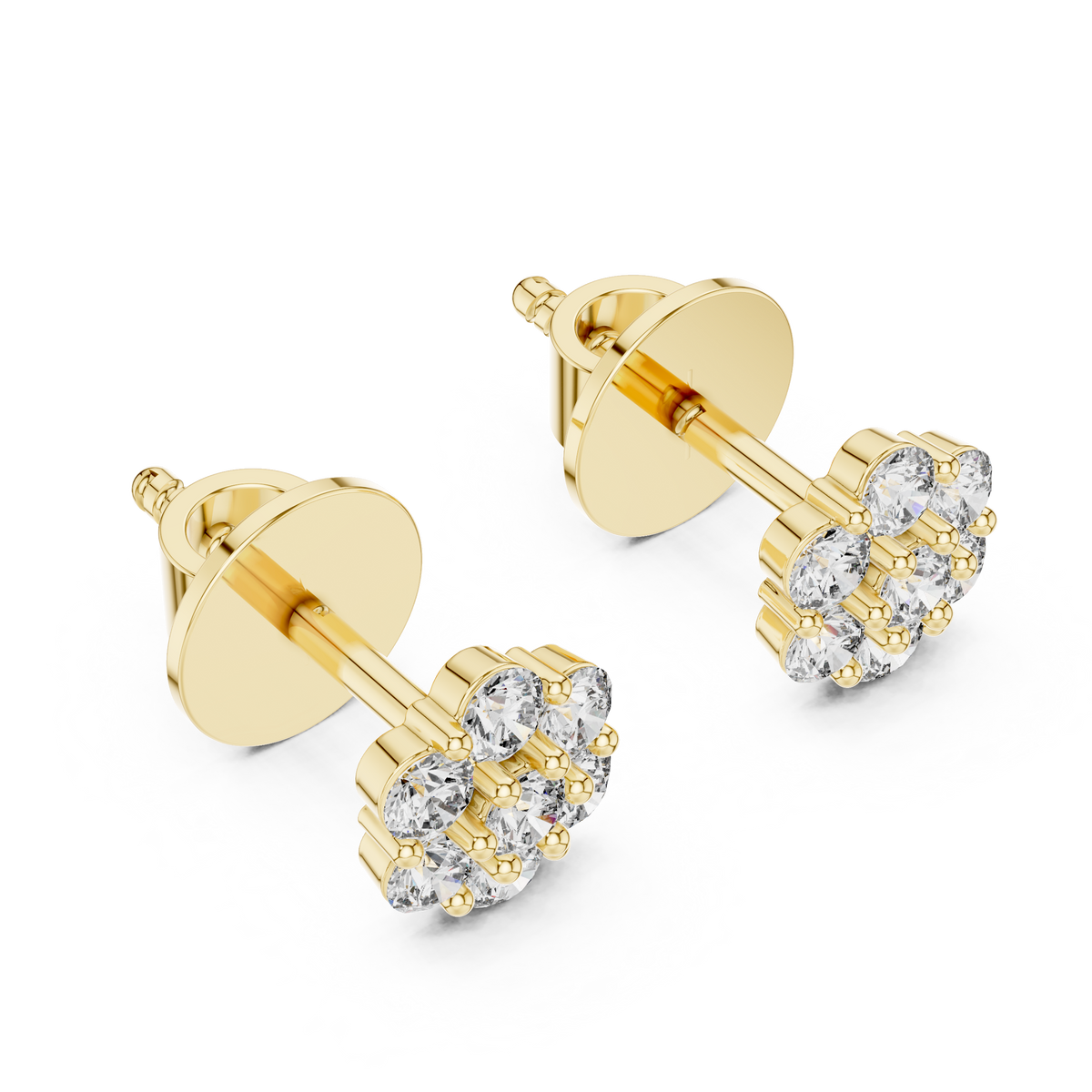 Floral Cluster Lab-Grown Diamond Stud Earrings