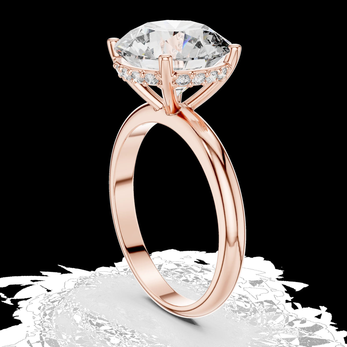 Lab-Grown Diamond Ring LR-0051 in rose metal