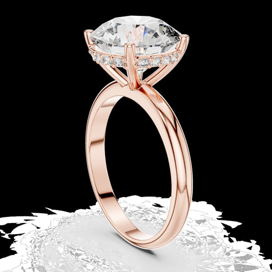 Lab-Grown Diamond Ring LR-0051 in rose metal