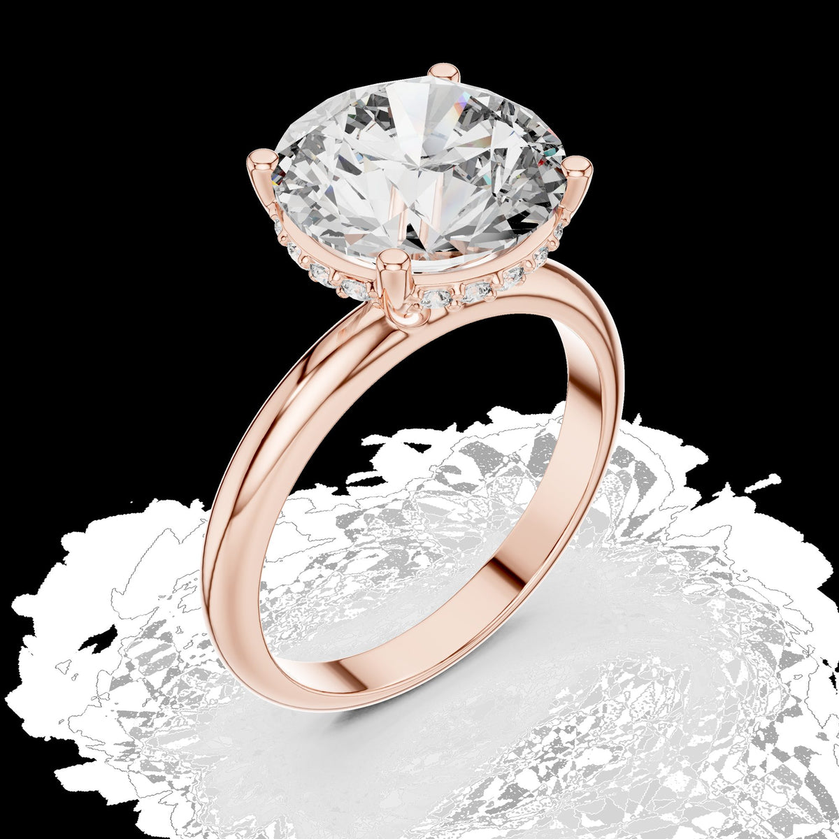 Lab-Grown Diamond Ring LR-0051 in white metal