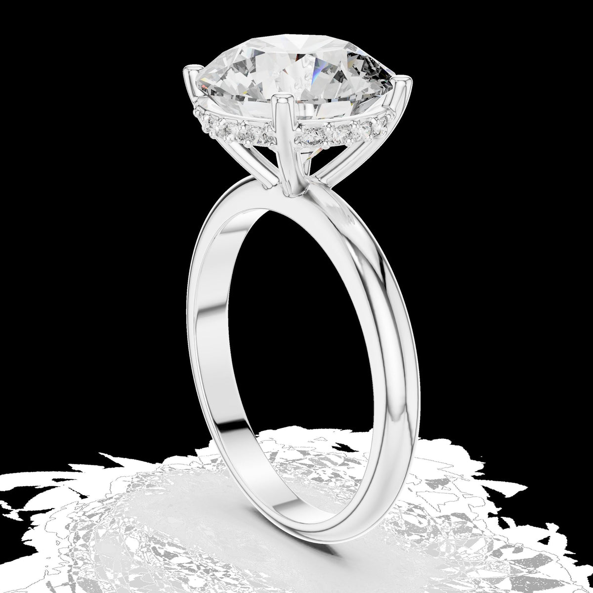 Lab-Grown Diamond Ring LR-0051 in white metal