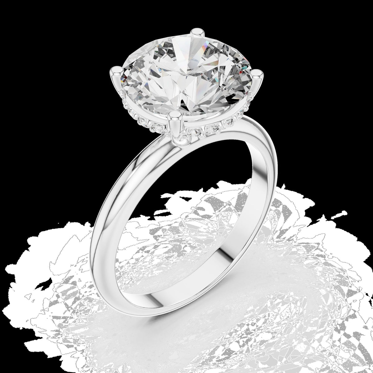 Lab-Grown Diamond Ring LR-0051 in yellow metal