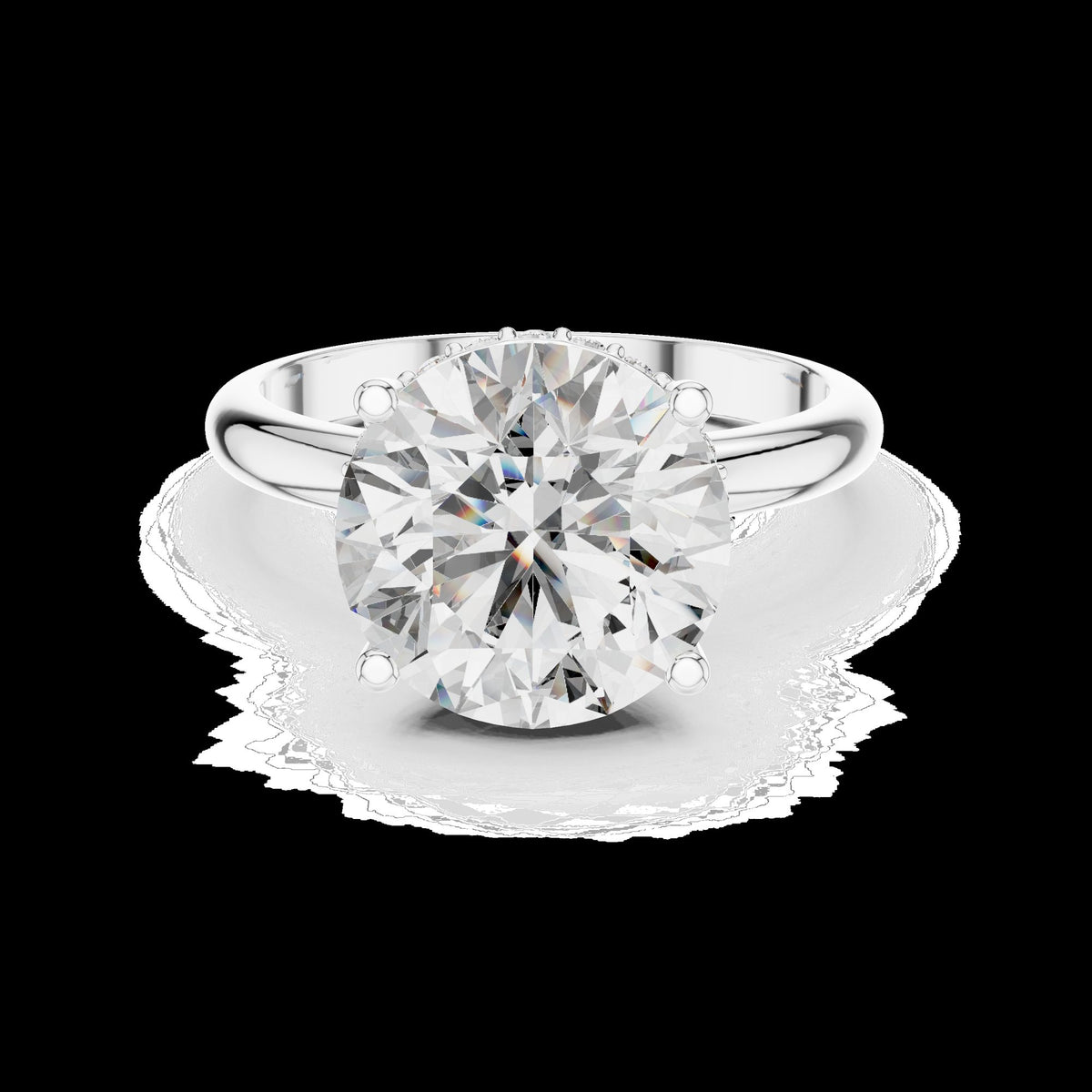 Lab-Grown Diamond Ring LR-0051 in white metal