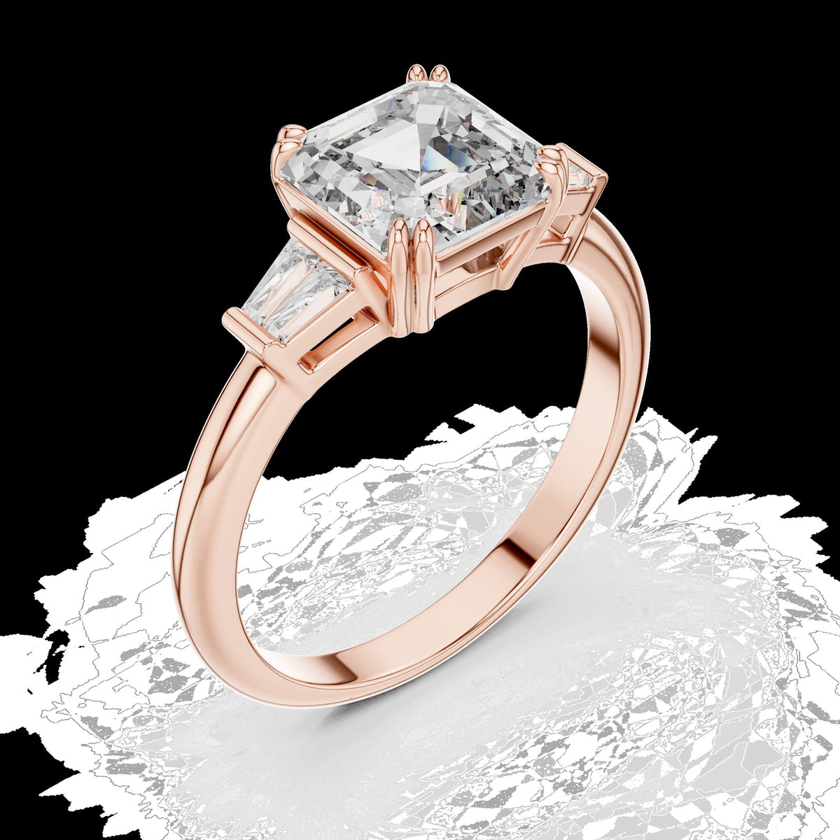 Lab-Grown Diamond Ring LR-0052 in white metal