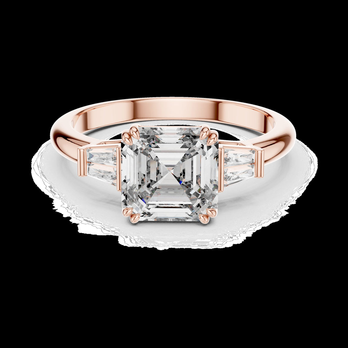 Lab-Grown Diamond Ring LR-0052 in rose metal