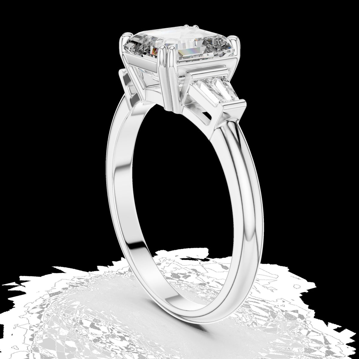 Lab-Grown Diamond Ring LR-0052 in white metal