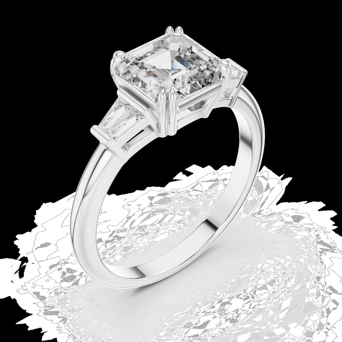 Lab-Grown Diamond Ring LR-0052 in yellow metal